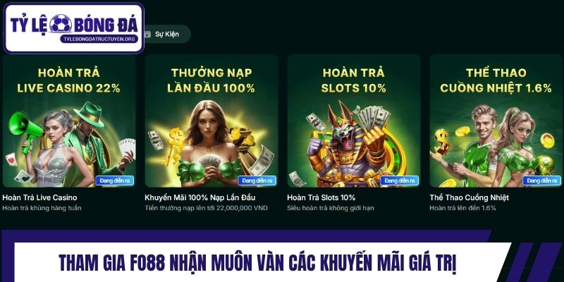Tham gia Fo88 nhận muôn vàn các khuyến mãi giá trị
